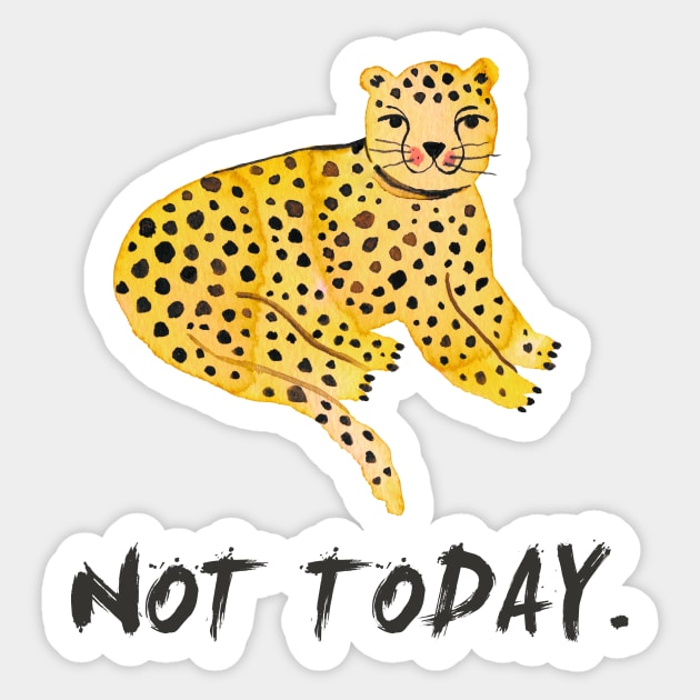 Tiger - Big cat - Not today - black Sticker by ninoladesign